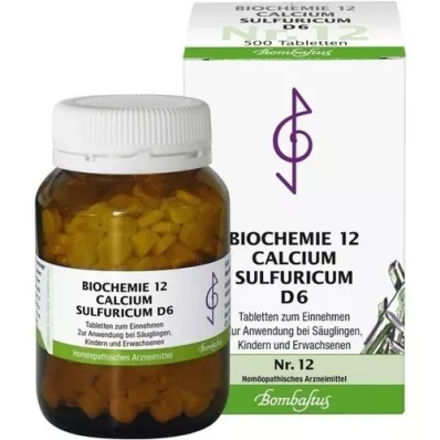 BIOCHEMIE 12 Calcium sulfuricum D 6 tabletter, 500 stk BIOCHEMIE 12 Calcium sulfuricum D 6 tabletter, 500 stk