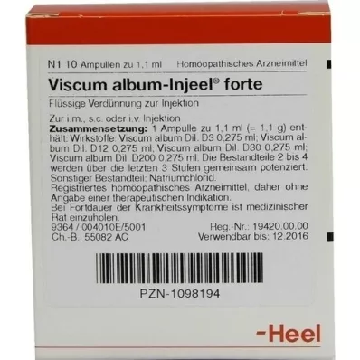 VISCUM ALBUM INJEEL forte ampuller, 10 stk VISCUM ALBUM INJEEL forte ampuller, 10 stk
