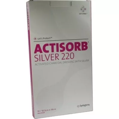 ACTISORB 220 Sølv 10,5x19 cm sterile kompresser, 10 stk