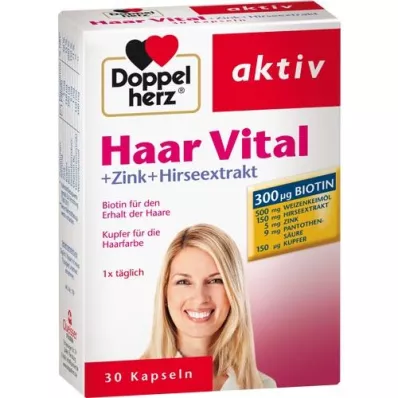 DOPPELHERZ Hair Vital + Sink + Hirse ekstrakt kapsler, 30 stk DOPPELHERZ Hair Vital + Sink + Hirse ekstrakt kapsler, 30 stk