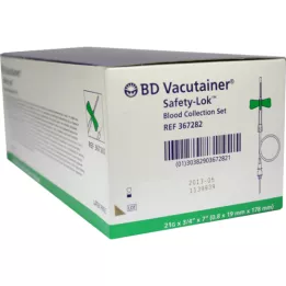 BD VACUTAINER Safety Lok 21 G 18 cm blodprøvesett, 50 stk