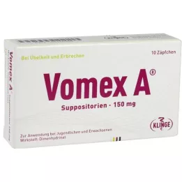 VOMEX A 150 mg stikkpiller, 10 stk