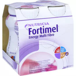 FORTIMEL Energy MultiFibre jordbærsmak, 4X200 ml