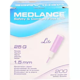 MEDLANCE pluss Lite sikkerhetslansetter 25 G, 200 stk