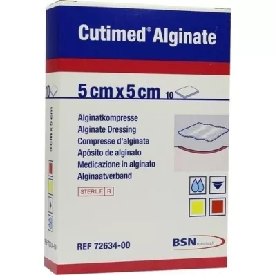 CUTIMED Alginat Alginatkompresser 5x5 cm, 10 stk CUTIMED Alginat Alginatkompresser 5x5 cm, 10 stk