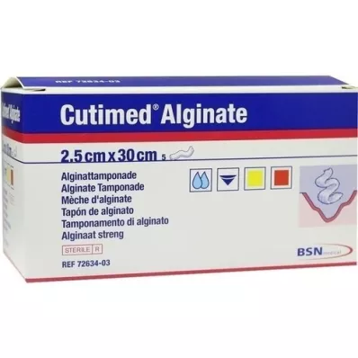 CUTIMED Alginat Alginat tamponade 2,5x30 cm, 5 stk CUTIMED Alginat Alginat tamponade 2,5x30 cm, 5 stk