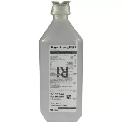 RINGER LÖSUNG DAB 7 plast, 500 ml