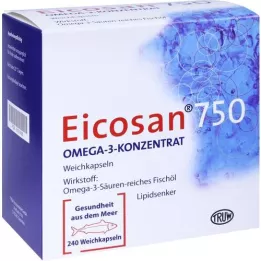 EICOSAN 750 Omega-3 konsentrat myke kapsler, 240 stk