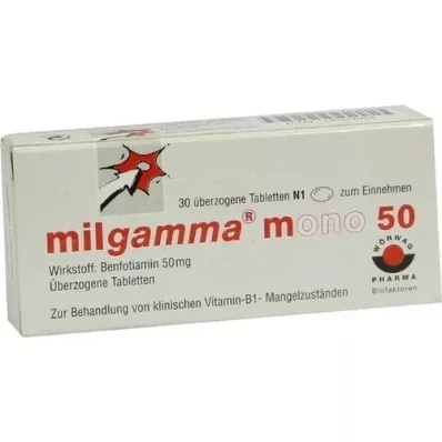 MILGAMMA mono 50 belagte tabletter, 30 stk MILGAMMA mono 50 belagte tabletter, 30 stk