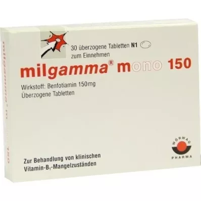MILGAMMA mono 150 belagte tabletter, 30 stk MILGAMMA mono 150 belagte tabletter, 30 stk