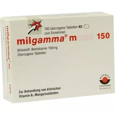 MILGAMMA mono 150 belagte tabletter, 100 stk MILGAMMA mono 150 belagte tabletter, 100 stk