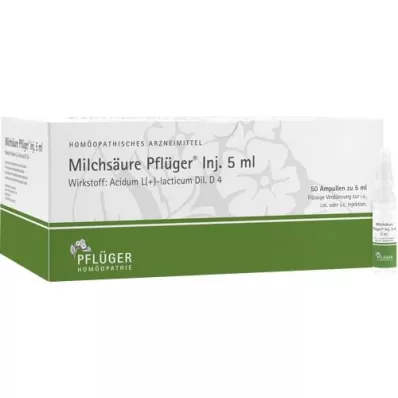 MILCHSÄURE Pflueger injeksjonsløsning 5 ml, 50 stk MILCHSÄURE Pflueger injeksjonsløsning 5 ml, 50 stk