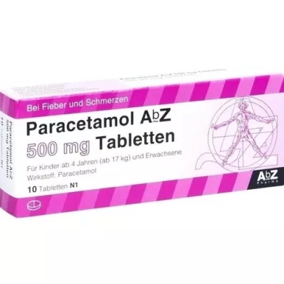 PARACETAMOL AbZ 500 mg tabletter, 10 stk PARACETAMOL AbZ 500 mg tabletter, 10 stk