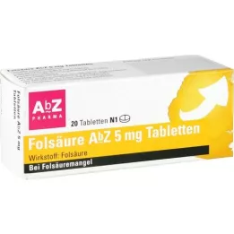 FOLSÄURE AbZ 5 mg tabletter, 20 stk