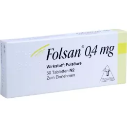 FOLSAN 0,4 mg tabletter, 50 stk