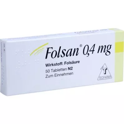 FOLSAN 0,4 mg tabletter, 50 stk FOLSAN 0,4 mg tabletter, 50 stk