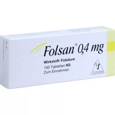 FOLSAN 0,4 mg tabletter, 100 stk FOLSAN 0,4 mg tabletter, 100 stk
