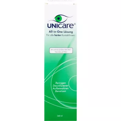 UNICARE Alt-i-ett-løsning for alle harde kontaktlinser, 240 ml