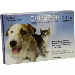 CAPSTAR 11,4 mg tabletter til katt/små hunder, 6 stk
