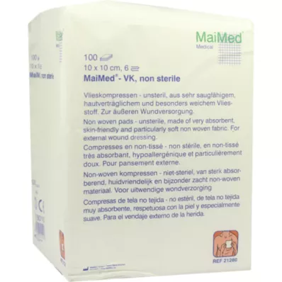 VLIESKOMPRESSEN 10x10 cm usteril 6-fold, 100 stk VLIESKOMPRESSEN 10x10 cm usteril 6-fold, 100 stk