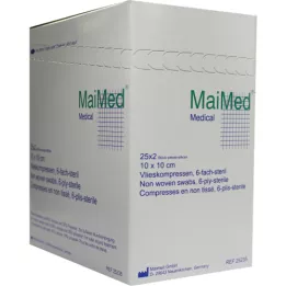 VLIESKOMPRESSEN 10x10 cm steril 6-fold, 25X2 stk