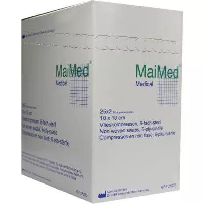 VLIESKOMPRESSEN 10x10 cm steril 6-fold, 25X2 stk VLIESKOMPRESSEN 10x10 cm steril 6-fold, 25X2 stk