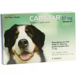 CAPSTAR 57 mg tabletter for store hunder, 6 stk