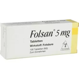 FOLSAN 5 mg tabletter, 100 stk