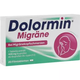 DOLORMIN Migrene filmdrasjerte tabletter, 20 stk