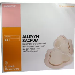 ALLEVYN Sacrum liten 17x17 cm selvklebende sårbandasje, 10 stk