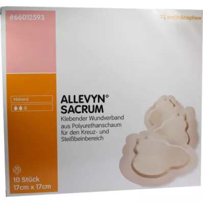 ALLEVYN Sacrum liten 17x17 cm selvklebende sårbandasje, 10 stk