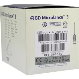 BD MICROLANCE 3 spesialkanyler 27 G 1/2 0,4x13 mm, 100 stk