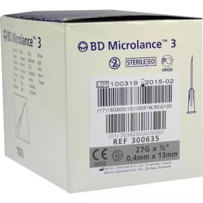 BD MICROLANCE 3 spesialkanyler 27 G 1/2 0,4x13 mm, 100 stk BD MICROLANCE 3 spesialkanyler 27 G 1/2 0,4x13 mm, 100 stk