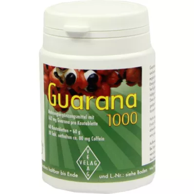 GUARANA 1000 mg tyggetabletter, 60 stk