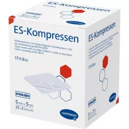 ES-KOMPRESSEN steril 5x5 cm 8 ganger, 25X2 stk