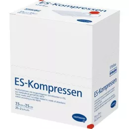 ES-KOMPRESSEN steril 7,5x7,5 cm 8 ganger, 25X2 stk