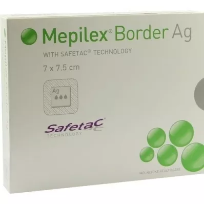 MEPILEX Border Ag skumtilkobling 7x7,5 cm steril, 5 stk MEPILEX Border Ag skumtilkobling 7x7,5 cm steril, 5 stk