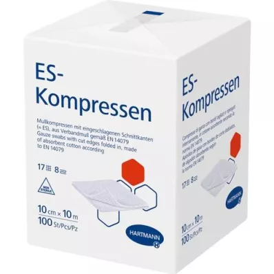 ES-KOMPRESSEN usteril 10x10 cm 8-fold, 100 stk ES-KOMPRESSEN usteril 10x10 cm 8-fold, 100 stk