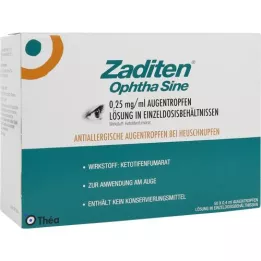 ZADITEN ophtha sine 0,25 mg/ml øyedråper enkeltdose, 50 stk