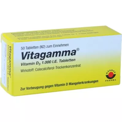 VITAGAMMA Vitamin D3 1000 IE tabletter, 50 stk VITAGAMMA Vitamin D3 1000 IE tabletter, 50 stk