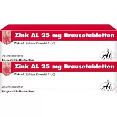 ZINK AL 25 mg brusetabletter, 40 stk ZINK AL 25 mg brusetabletter, 40 stk