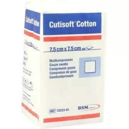CUTISOFT Bomull kompr.7,5x7,5 cm usteril, 100 stk