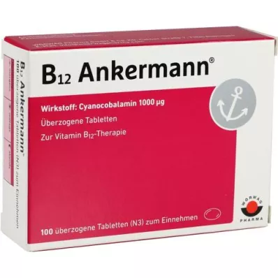 B12 ANKERMANN belagte tabletter, 100 stk B12 ANKERMANN belagte tabletter, 100 stk