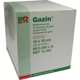 GAZIN Gasbind komp. 10x10 cm steril 12 ganger, 40x2 stk