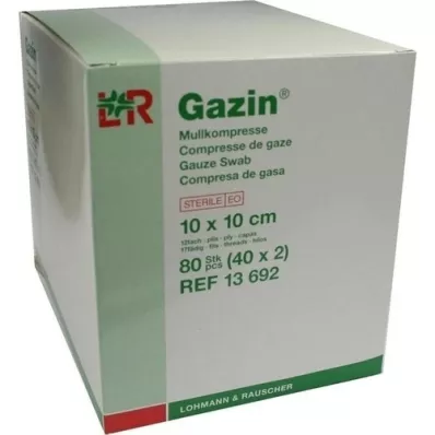 GAZIN Gasbind komp. 10x10 cm steril 12 ganger, 40x2 stk GAZIN Gasbind komp. 10x10 cm steril 12 ganger, 40x2 stk