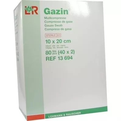 GAZIN Gasbind komp. 10x20 cm steril 12 ganger, 40x2 stk GAZIN Gasbind komp. 10x20 cm steril 12 ganger, 40x2 stk