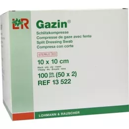 GAZIN Spaltekompresser 10x10 cm sterile 8 ganger, 50x2 stk