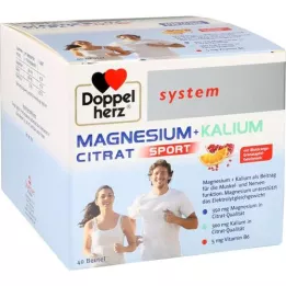 DOPPELHERZ Granulat av magnesium + kaliumsitratsystem, 40 stykker