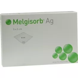 MELGISORB Ag bandasje 5x5 cm, 10 stk