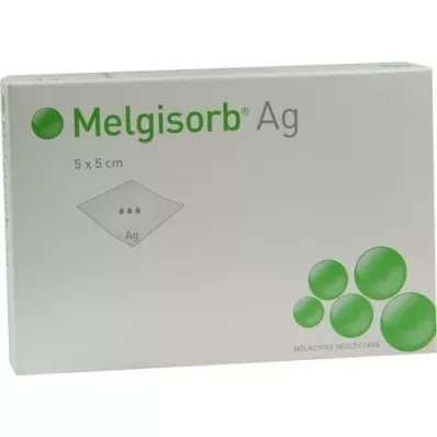 MELGISORB Ag bandasje 5x5 cm, 10 stk MELGISORB Ag bandasje 5x5 cm, 10 stk